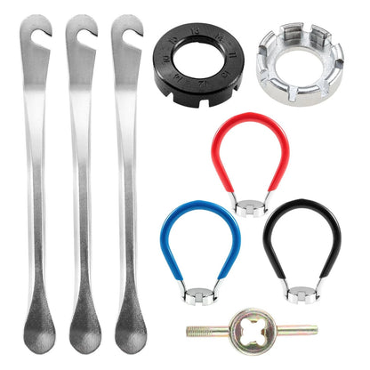 prefurina 9 Pack Bike Spoke Wrench Tool Kit, Standard, Silver/Black/Blue/Red