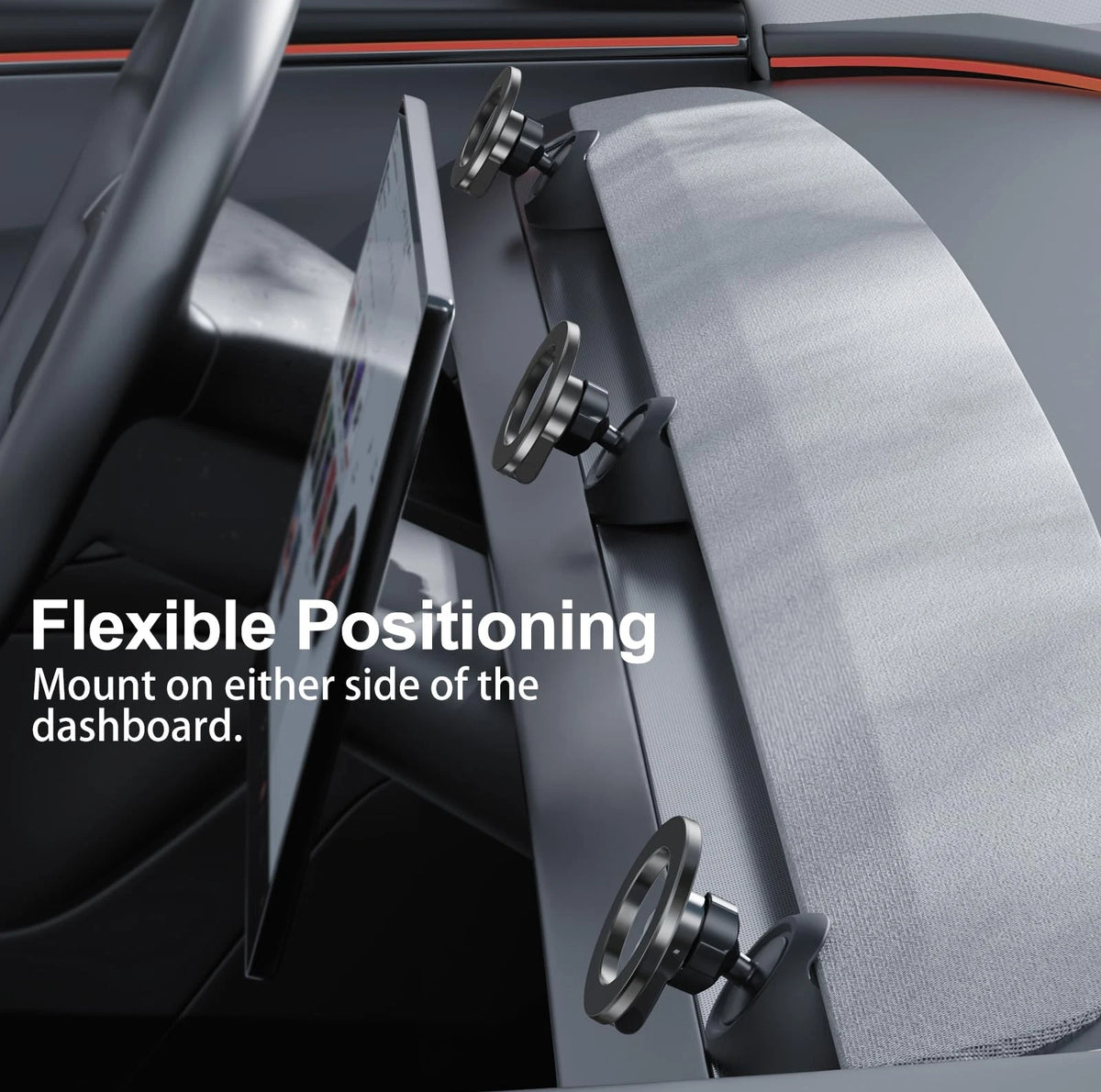 YONZEE Magnetic Phone Mount Compatible with 2025-2026 Model Y Shadow Gunmetal