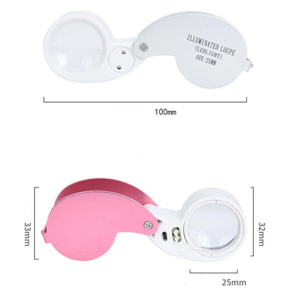 2Pcs Alloy 40X Magnification Loupe Jewelry Eye Glass Printing Magnifier qq