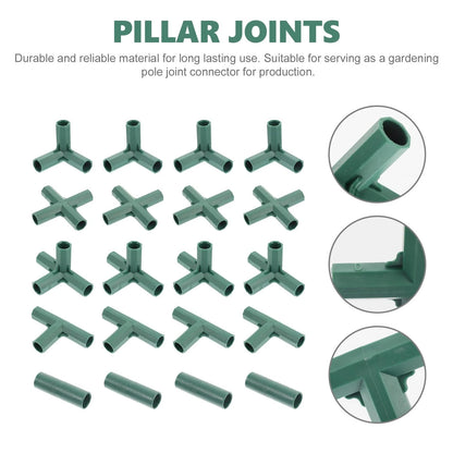 Yardwe 20Pcs 16mm Greenhouse Frame Connector, 5 Types Stable Gardening Pipe...