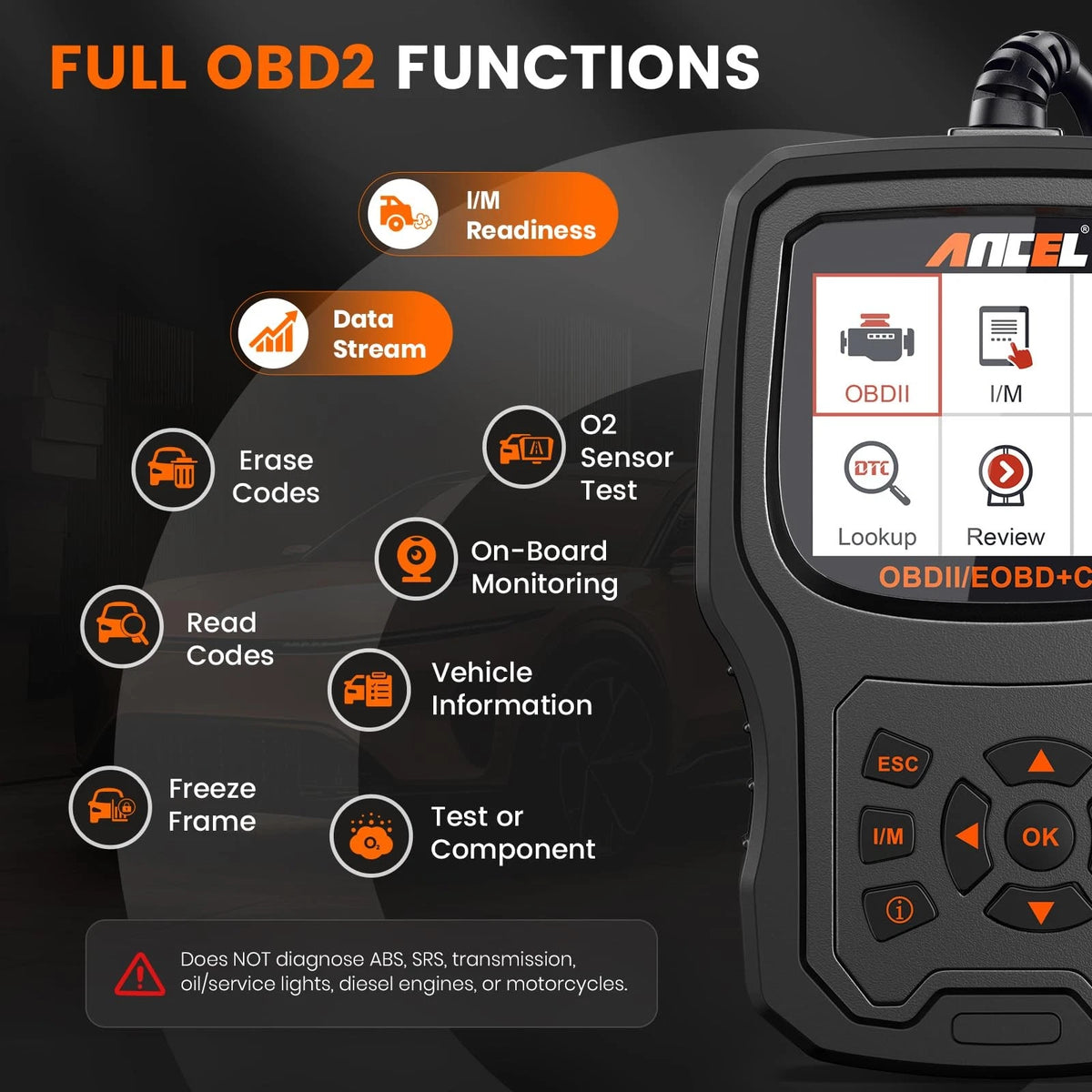 ANCEL AD530 OBD2 Scanner-Upgraded AD310, Car Code Reader for AD530, Black