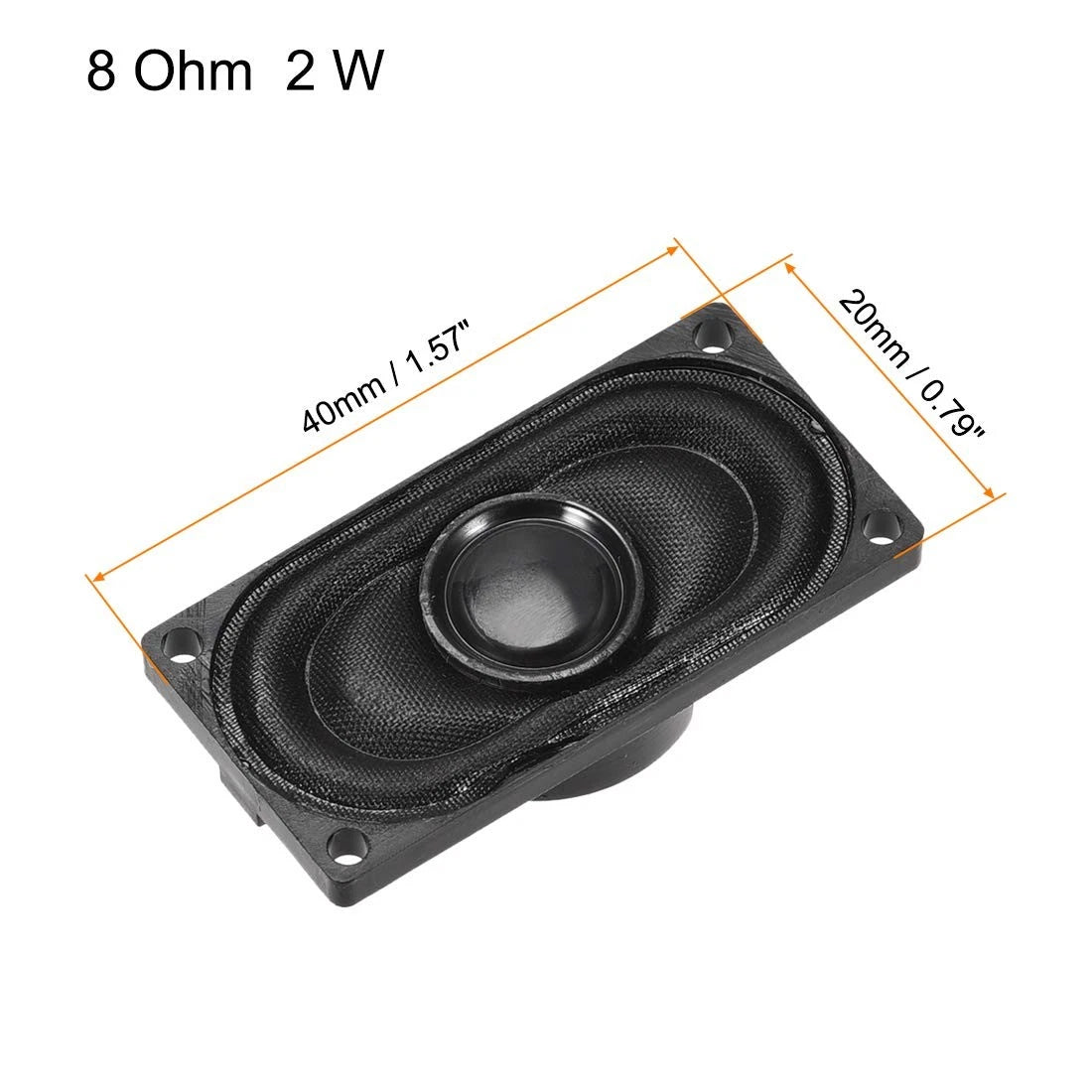 uxcell 2W 8 Ohm DIY Magnetic Speaker 20mm X 40mm Square Shape Replacement...