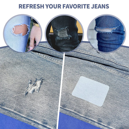 KING MOUNTAIN Iron-on Repair Patch,3"x60" Cotton Denim-3"x60", Black