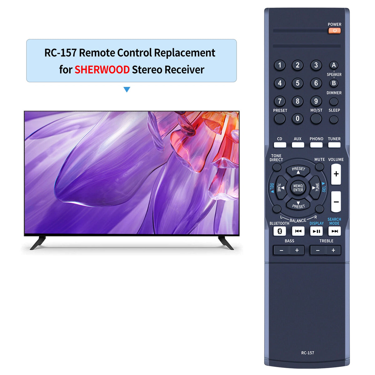 RC-157 Remote Control For Sherwood AV Receiver RX-4208 RX-4508