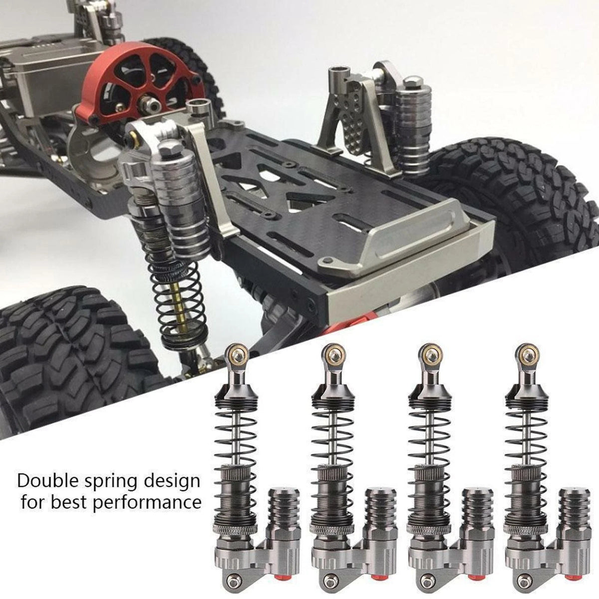 4Pcs 1/10 100mm Adjustable Shock Absorber For Axial SCX10 TRX-4 RC Crawler Car