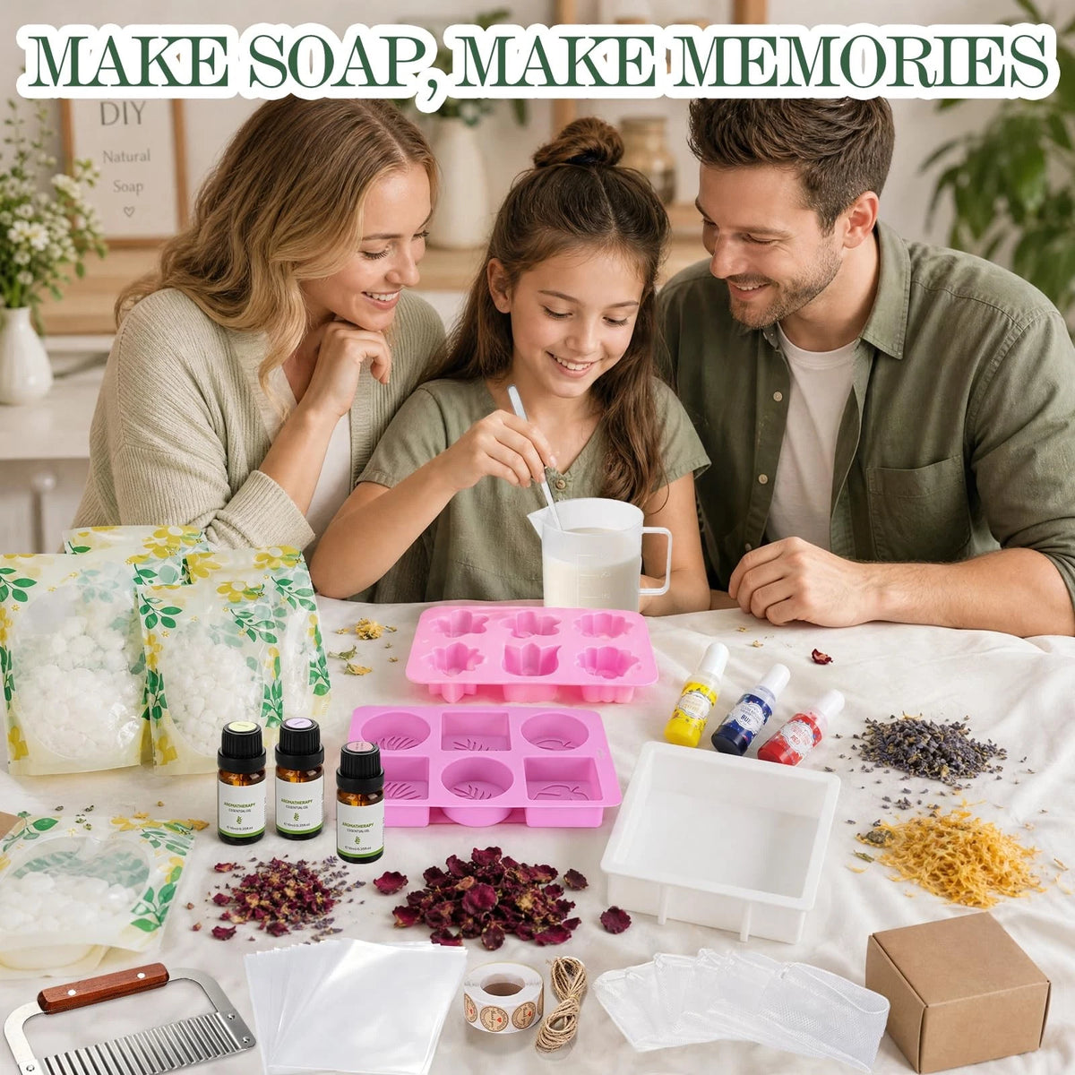 ZEROMX Soap Making Kit for Adults & Beginners Complete Green-37pcs