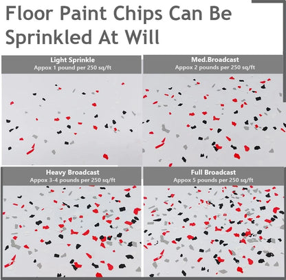 1LB Epoxy Floor Flakes Blend 16 Ounce (Pack of 1), Black/White/Red/Gray