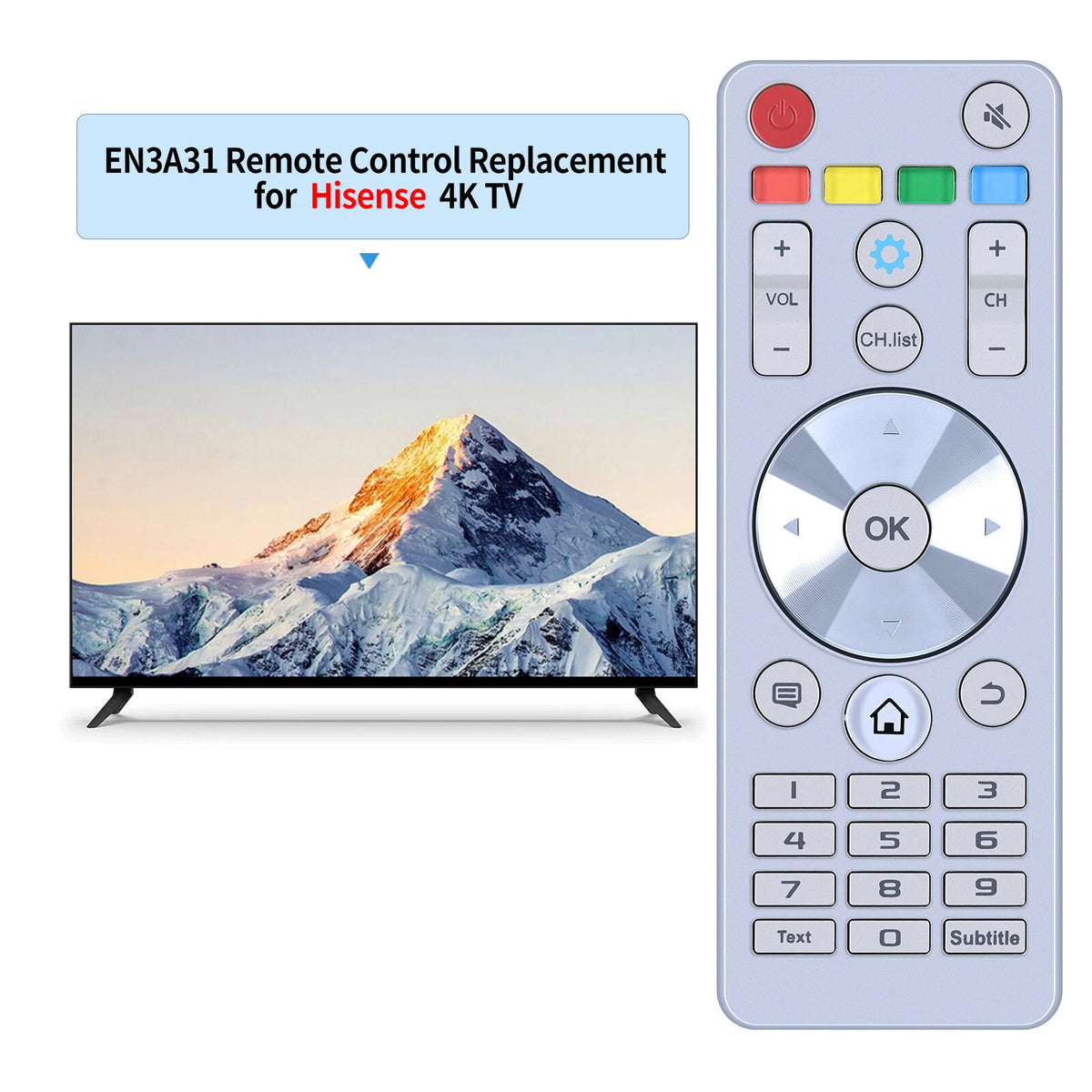 EN3A31 Remote Control For Hisense TV LHD32K370WCEU LHD39K370WSEU LTDN40K370WCEU