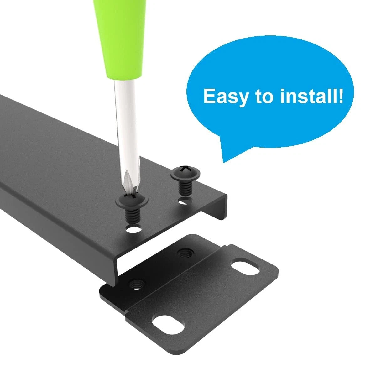 Jingchengmei 2 Pack 1U Metal Disassembled Blank Panel 2P Panel, Black