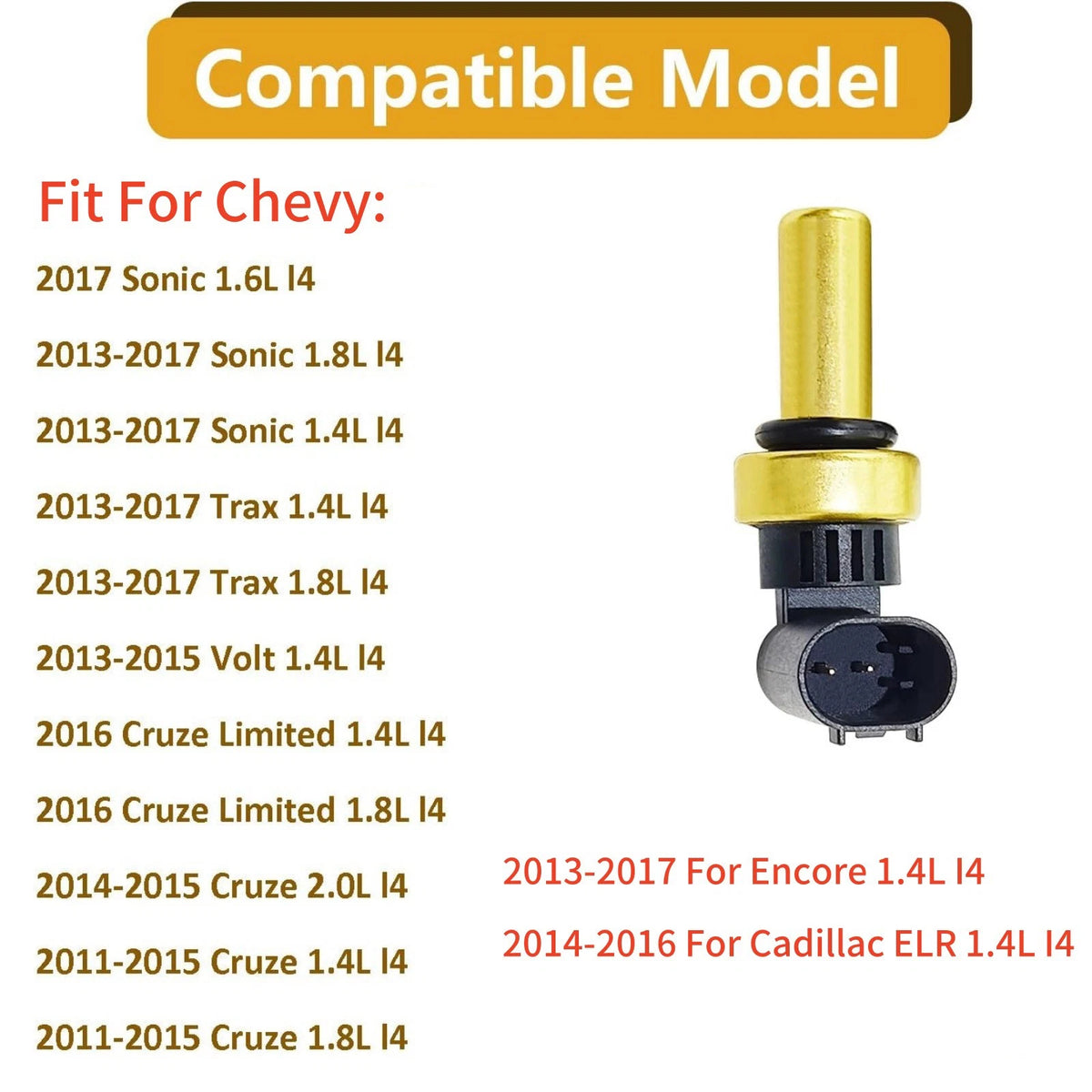 213-4688 High Quality Coolant Sensor For Chevy Cruze 2011-2015 1.4L l4 Engine