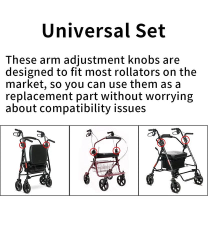 Toeloioh Knob Replacement Part Universal for Rolling Walker Rollator, Black