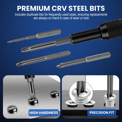 152-in-1 Precision Screwdriver Set, Electronics Repair Kit with Manual, Black
