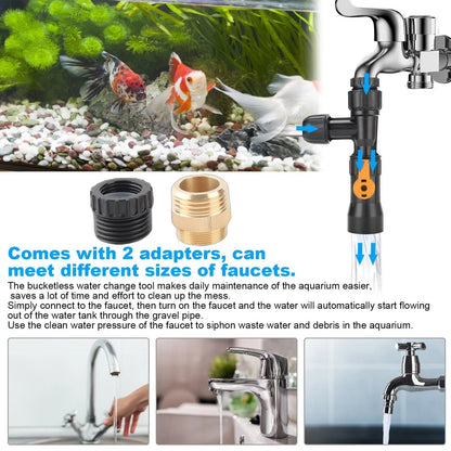 AYNEFY Fish Tank Water Changer Faucet Adapter, Aquarium with 3...