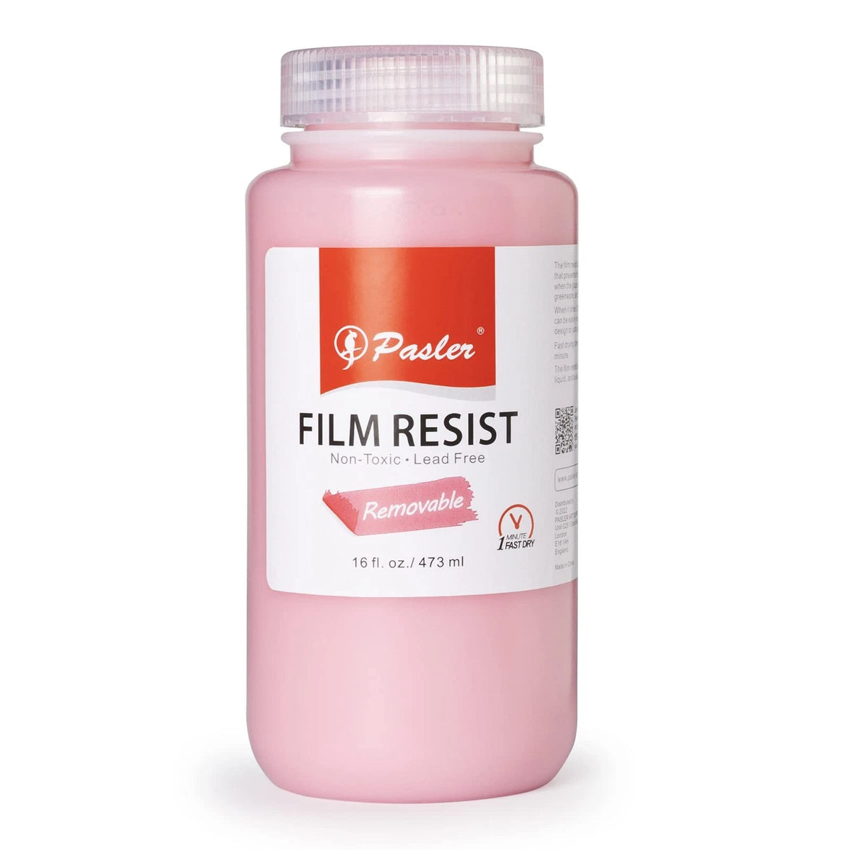 Pasler Film Resist,Latex Resist, for Pottery Bisque 16 Fl Oz (Pack of 1), RED