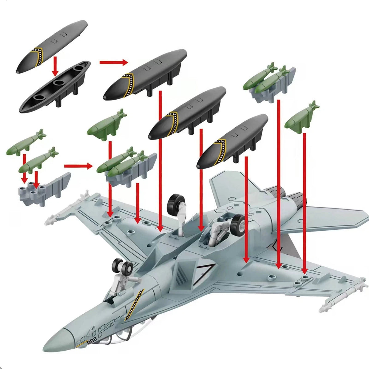 1/72 Scale 25cm F/A-18 Hornet Strike Fighter Collectible Model Set