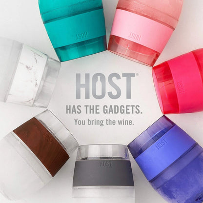 Host Wine Freeze Cup Set of 2 - Plastic Double Wall 8.5 Ounces, Gray Standard