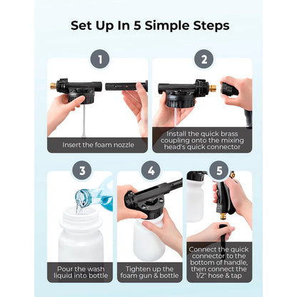ARTIPOLY Car Wash Foam Gun + Microfiber Mitt - Sprayer - Black