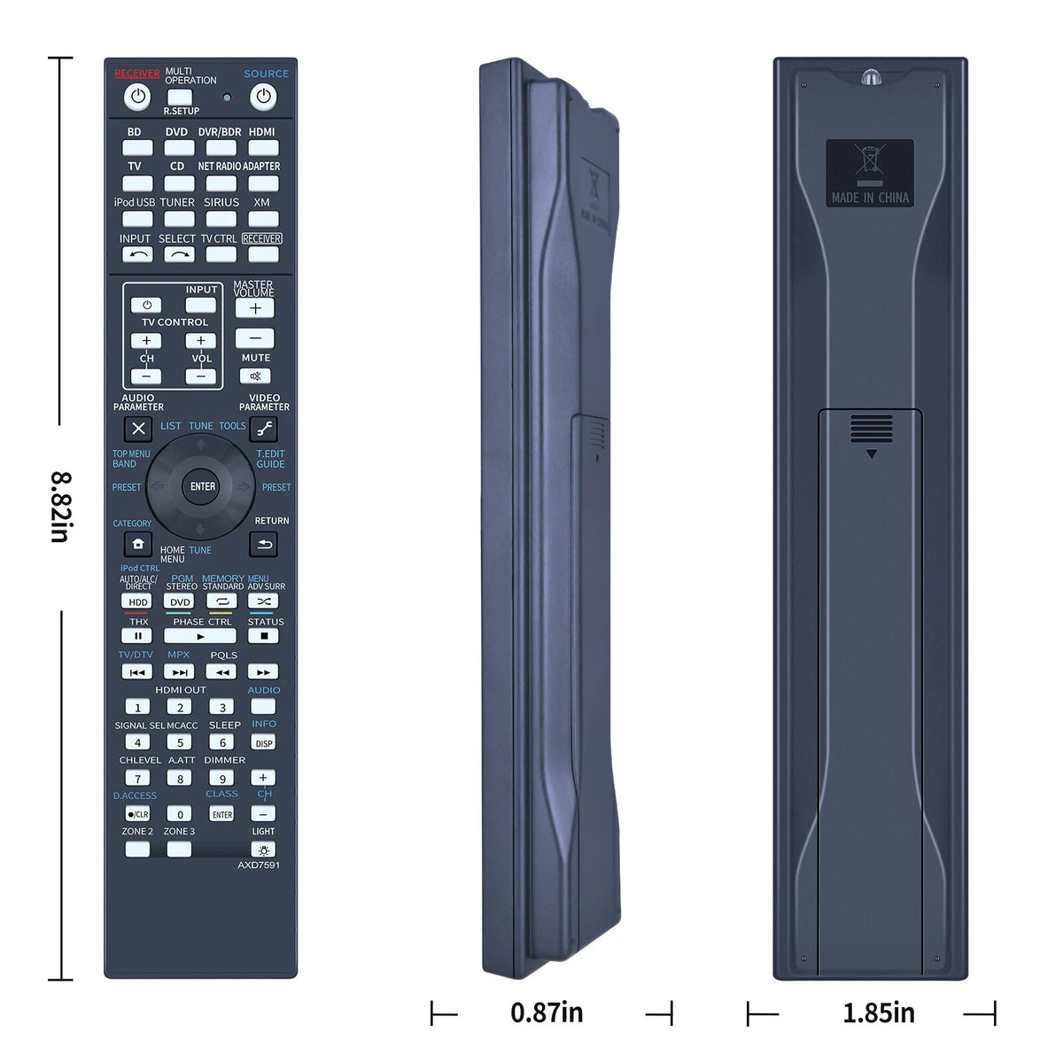 AXD7591 Remote Control For Pioneer Receiver SC-35 VSX-33 VSX-32