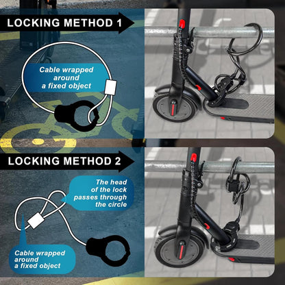 Electric Scooter Lock, Anti-Theft Cable Lock with Key, 39.37inch