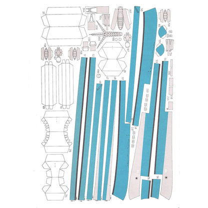 21in 1/400 US NAVY BB-55 Battleship Paper Model Unassembled Military Ornaments