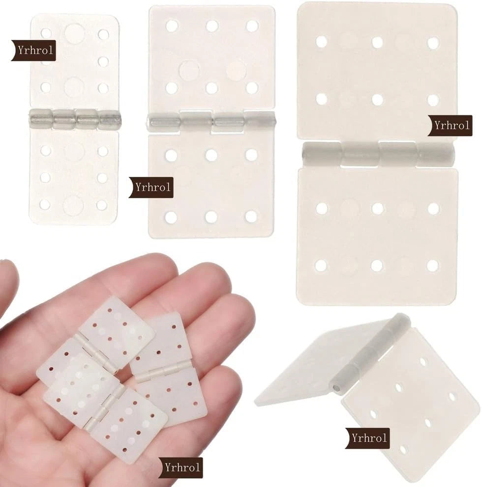 60 Pack 3Sizes Pinned Nylon Hinges for RC Airplane Model 60PCS, White