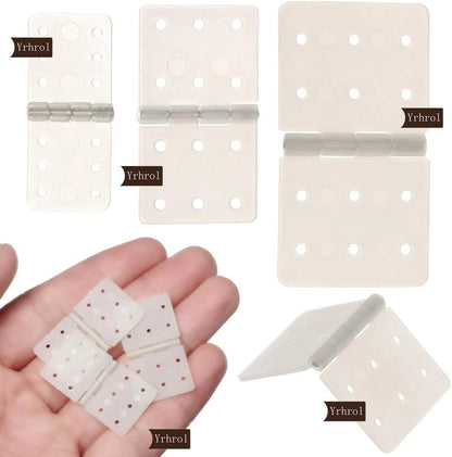 60 Pack 3Sizes Pinned Nylon Hinges for RC Airplane Model 60PCS, White