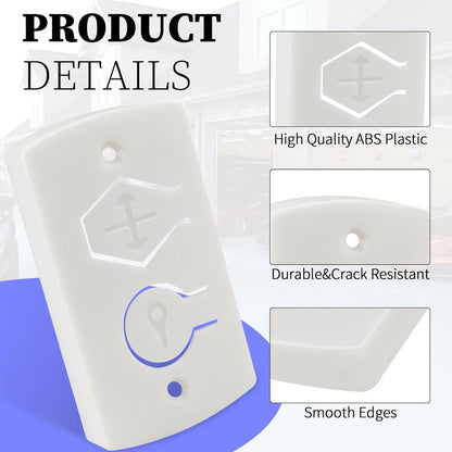 White Two Button Cover Plate, Opener Wall Control for Wayne