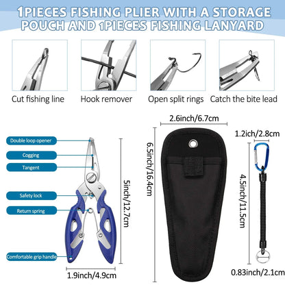 200 Pcs Stainless Steel Split Rings, 50 Treble Hooks, Lure Tackle [MIXED]