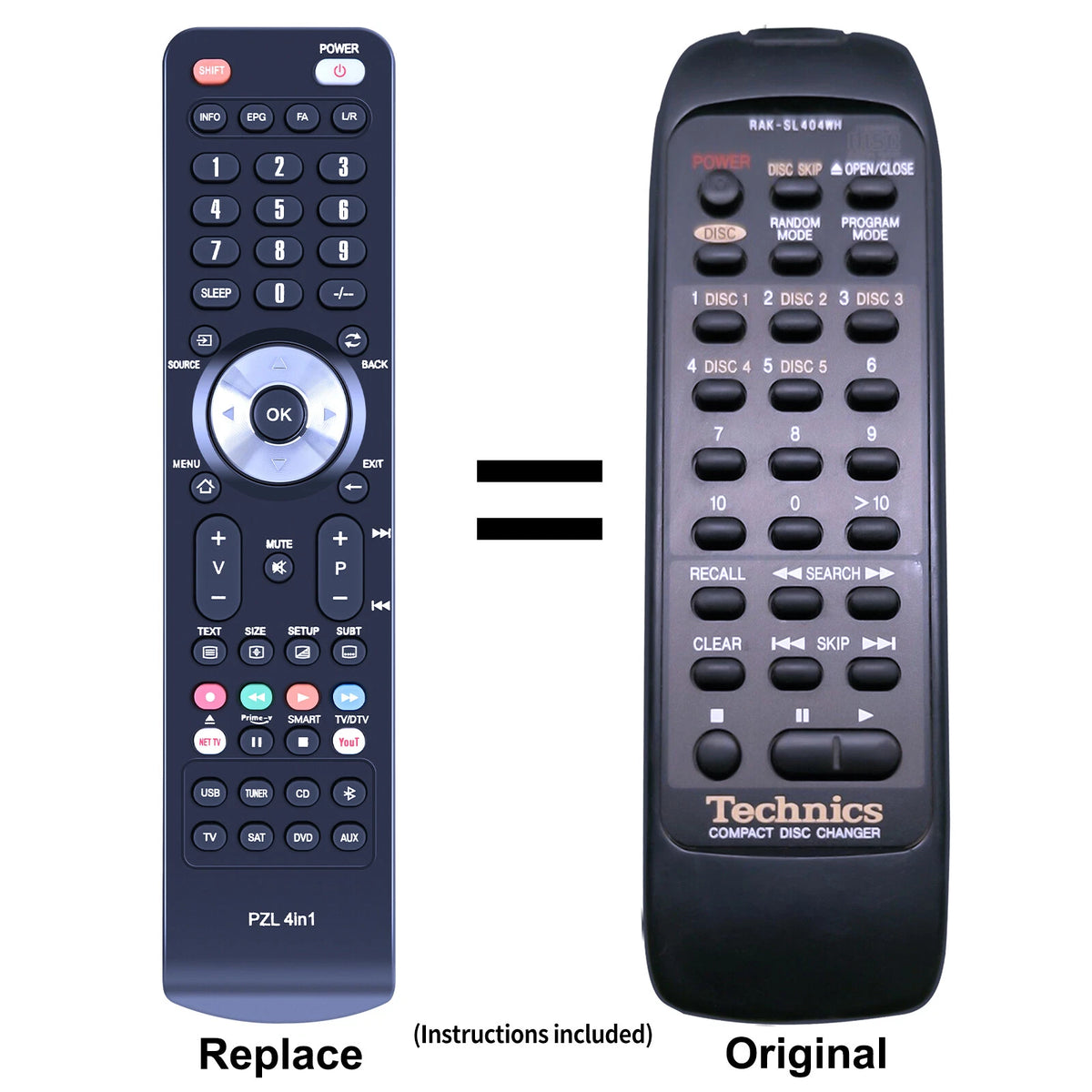 For Technics Disc Changer Remote Control RAK-SL404WH SLP-D688 SLP-D788 SLP-D887