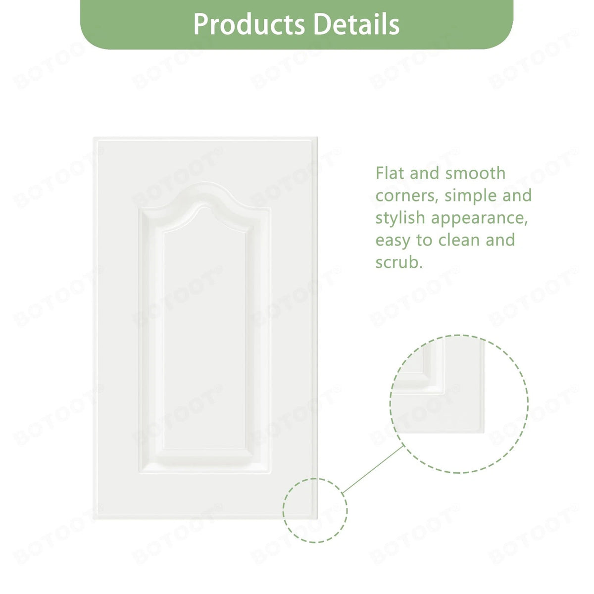 BOTOOT Built-in Cabinet Doors - Semicircular 22.5H*13.25W, White