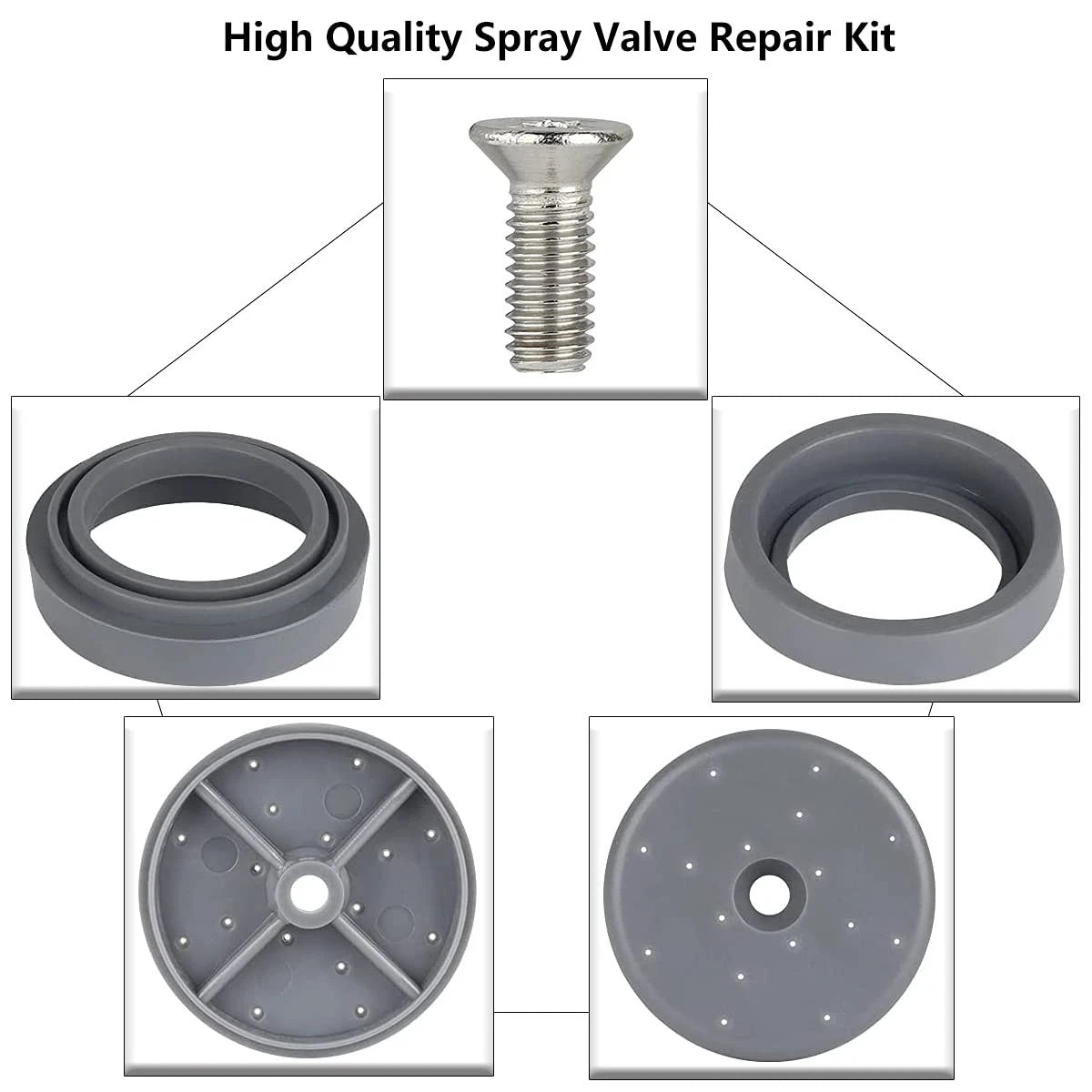 3 Pack Pre-Rinse Spray Valve Repair Kit for Most Commercial Kitchen Sink Gray