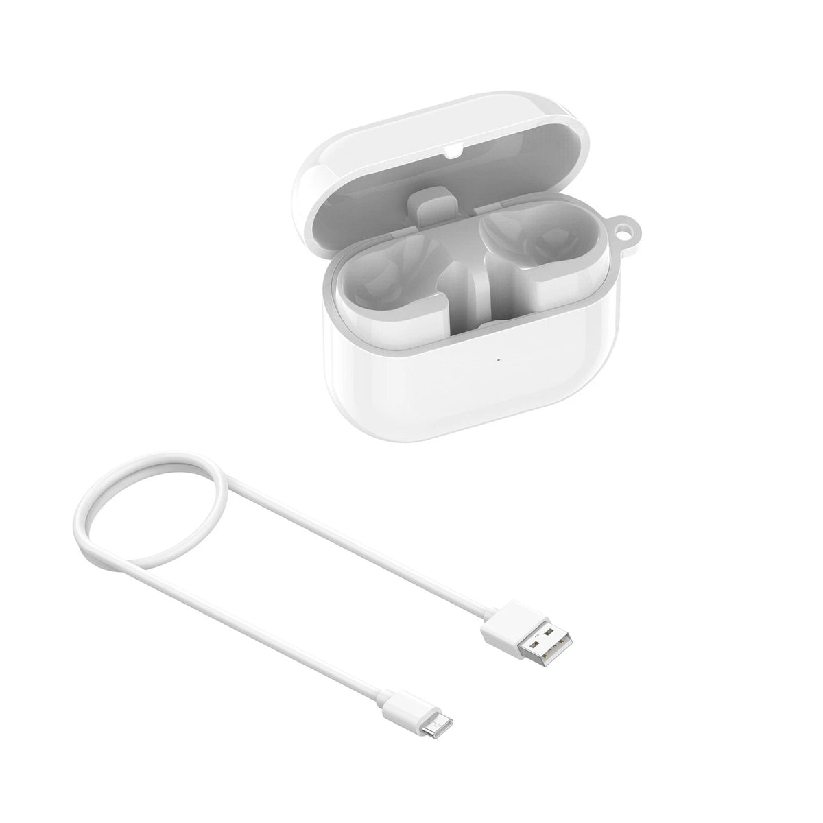 1Pc Charging Box White w/ Cable For Samsung Galaxy Buds3 Pro SM-R630 Earphones