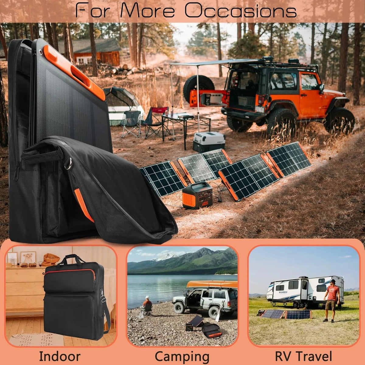 Solar Panel Storage Bag Compatible with 2 Jackery 200W, Padded Portable...