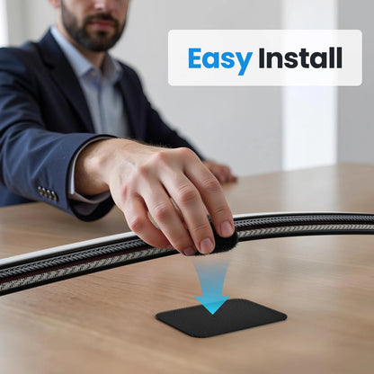 Cable Management Under Desk, 【Up to 15 Cord】【Enhanced Wire 20 Pair, Black