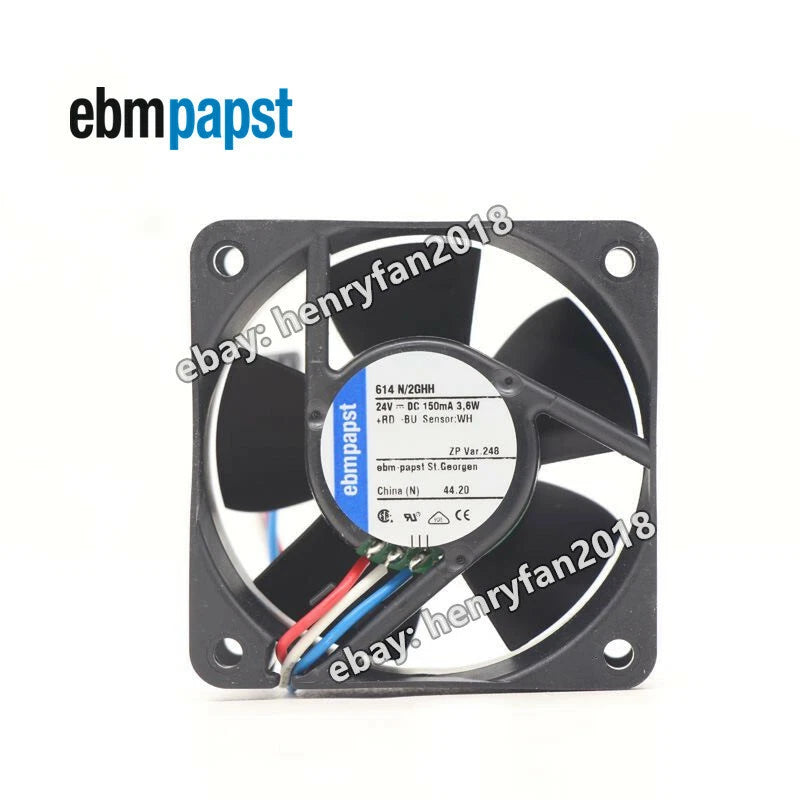 Ebmpapst 614N/2GHH Axial Fan DC 24V 3.6W 150mA 60*60*25mm EBM Cooling Fan 3Pin