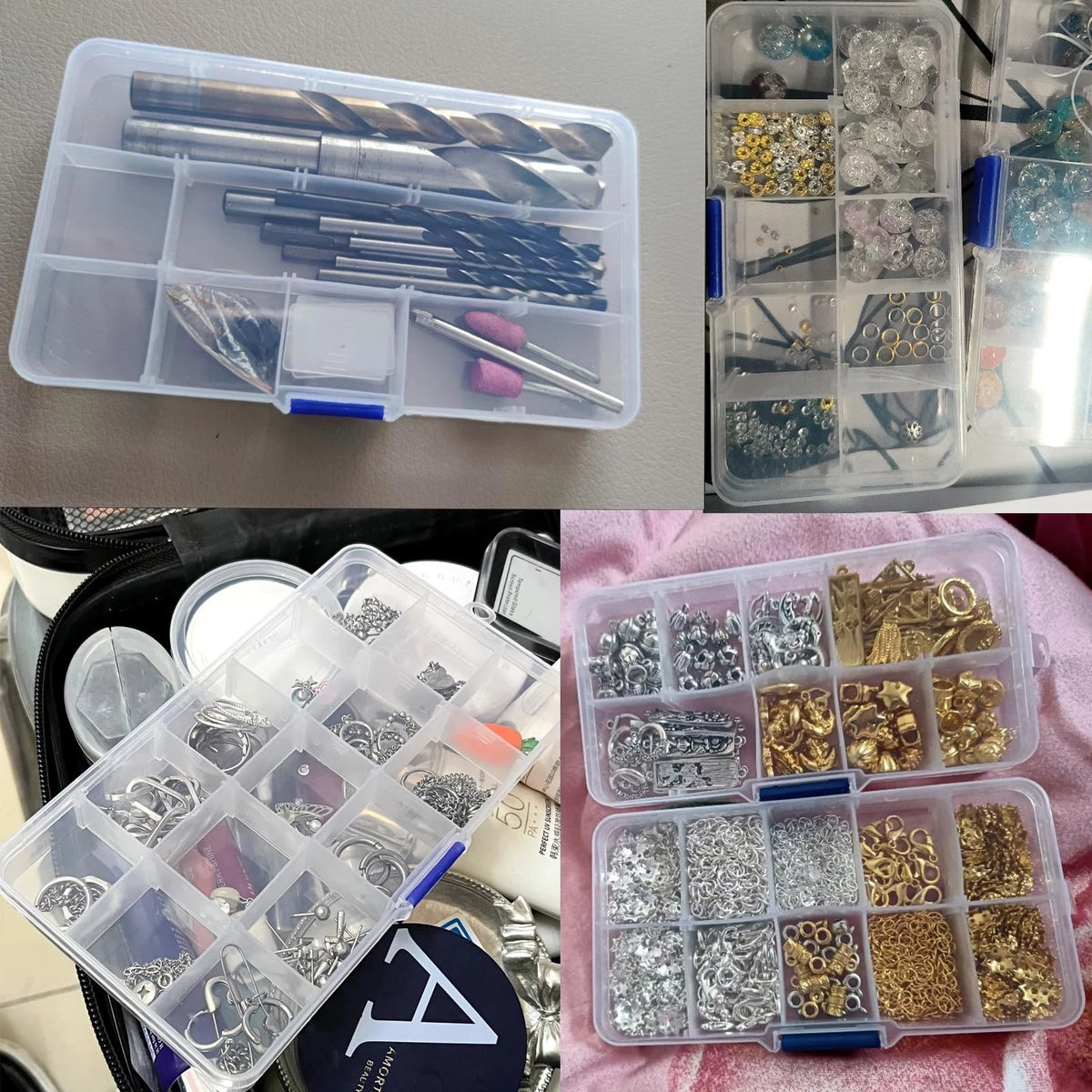 Xiaoyztan Clear Plastic Organizer, 8 Grids with Adjustable Dividers,