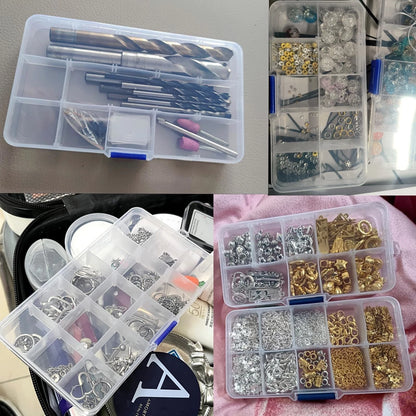 Xiaoyztan Clear Plastic Organizer, 8 Grids with Adjustable Dividers,