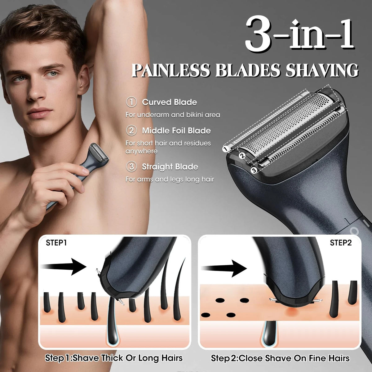 Manscape Ball Trimmer for Men,Body& Pubic Hair and Groin Black