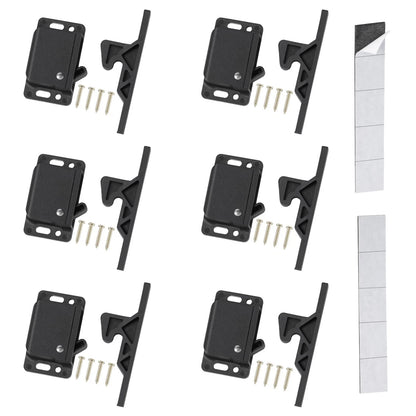 RV Drawer Latches and Catches, 6 Pack Cabinet Door Black