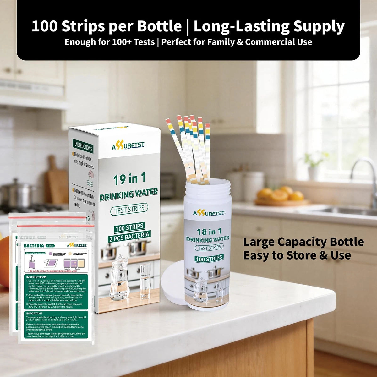 19 in 1 Drinking Water Test Strips, ASSURETST Quality Kit for Tap...