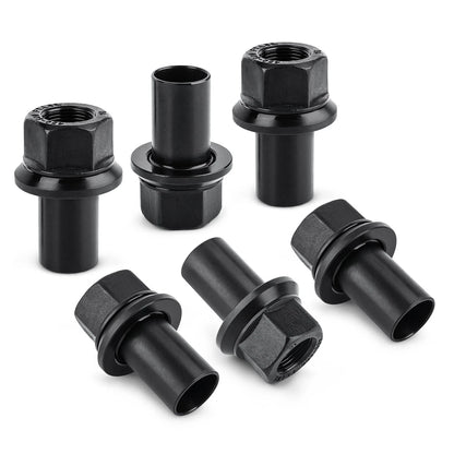 6-Piece 33mm Hex M22x1.5 Two-Piece Sleeve Lug Nuts, 39mm Shank