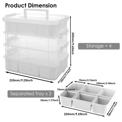 CraftGenes Craft Organizers and Storage, 10QT 4-Layer Durable Large, White