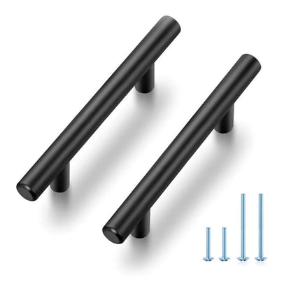 JOY DECOR 30 Pack 5 Inch Cabinet Pulls 3 Hole Center, Matte Black