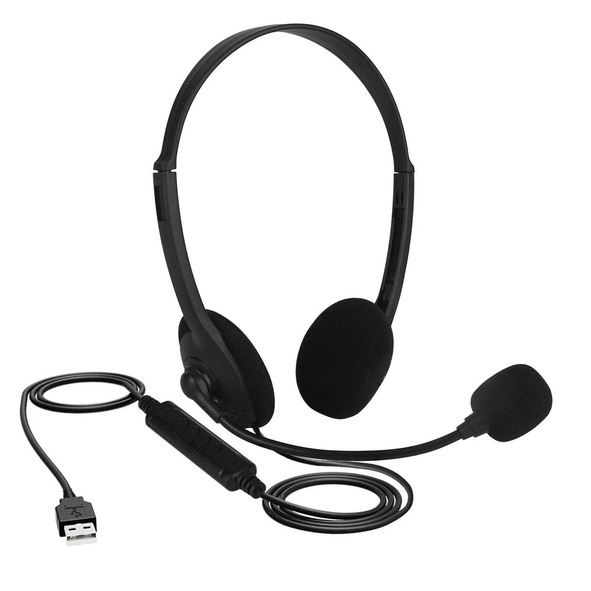USB Headphone With Flexible Microphone Boom For Customer Service Job Call Center