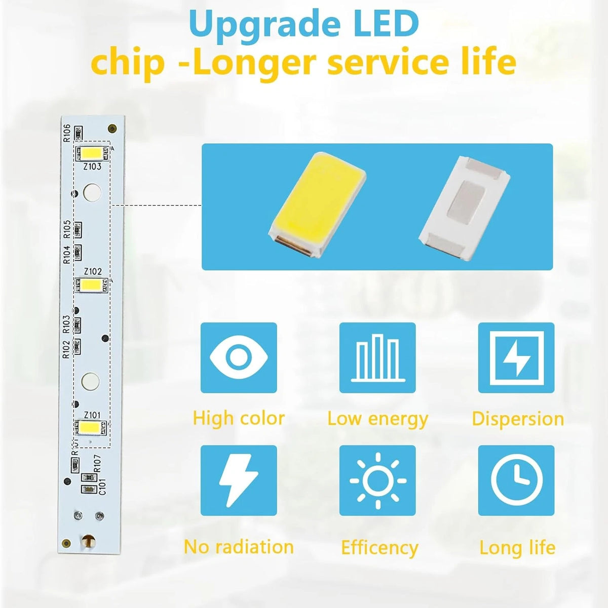 6Pack WR55X26671 Refrigerator LED Light Board Replacement for Freezer &...