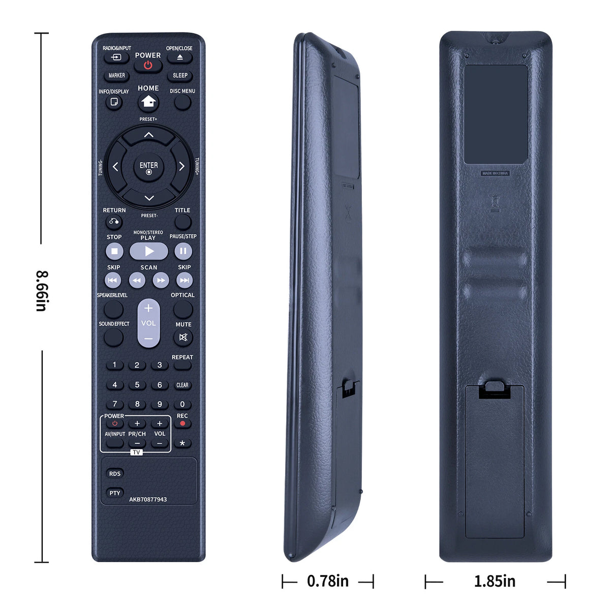 AKB70877943 Remote Control For LG DVD Micro Hi-Fi System FB166 FB165DAB