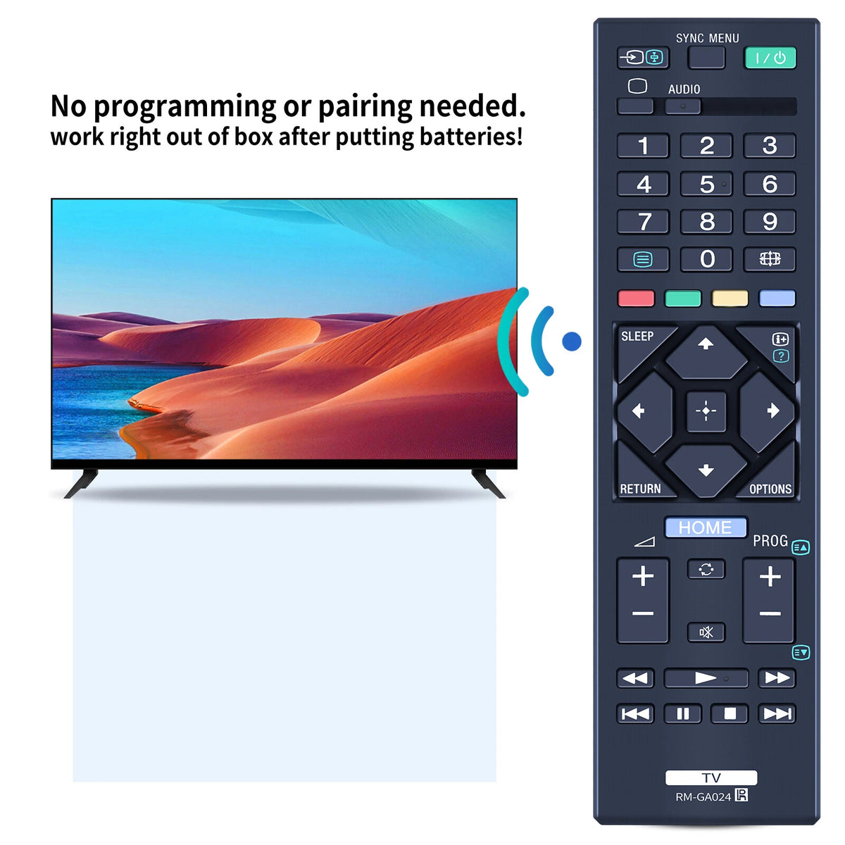 RM-GA024 Replacement Remote Control For Sony KLV-46R452A KDL-32R300B