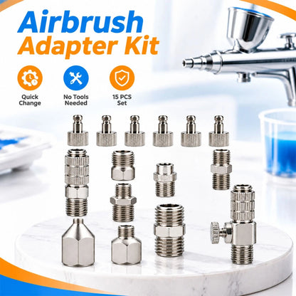 15X Professional Airbrush Adapter Kit For Air Compressor Rustproof Connector Set