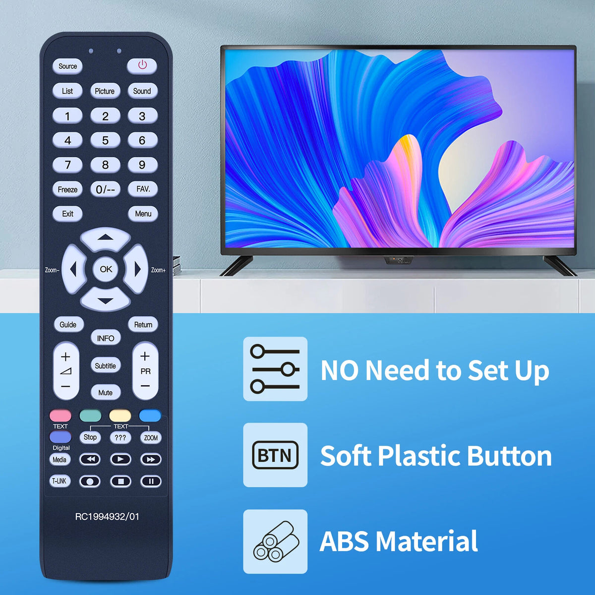 RC1994932/01 Remote Control For TCL TV L26M9HD L32M9HD L42M9FHD L32M11HD