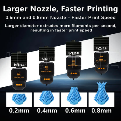 3PK 0.2+0.4+0.6mm P2S Hotend Kit for Bambu For X2D/P2S/H2D/H2C/H2S/A1/A1mini